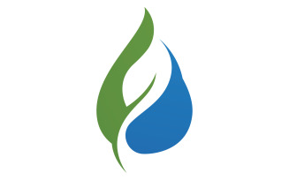 Waterdrop and leaf fresh nature ecology energy logo v19