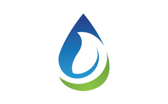 Waterdrop and leaf fresh nature ecology energy logo v1