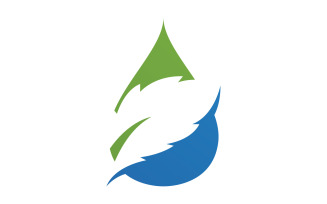 Waterdrop and leaf fresh nature ecology energy logo v20