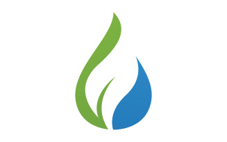 Waterdrop and leaf fresh nature ecology energy logo v21