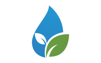 Waterdrop and leaf fresh nature ecology energy logo v22