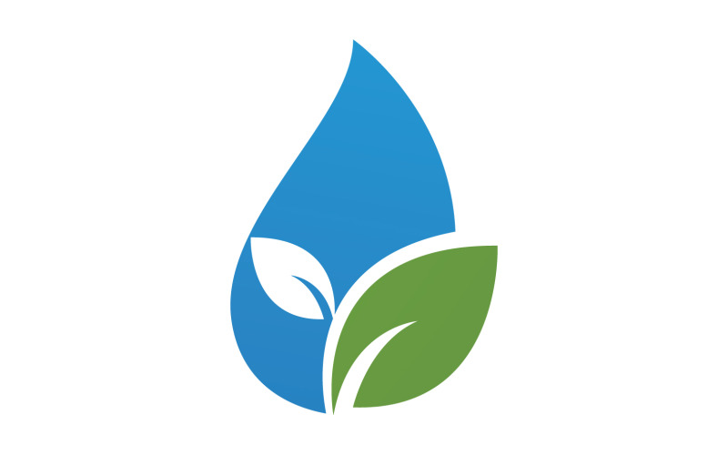 Waterdrop and leaf fresh nature ecology energy logo v22 Logo Template