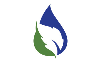 Waterdrop and leaf fresh nature ecology energy logo v24