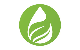 Waterdrop and leaf fresh nature ecology energy logo v26