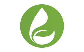Waterdrop and leaf fresh nature ecology energy logo v27