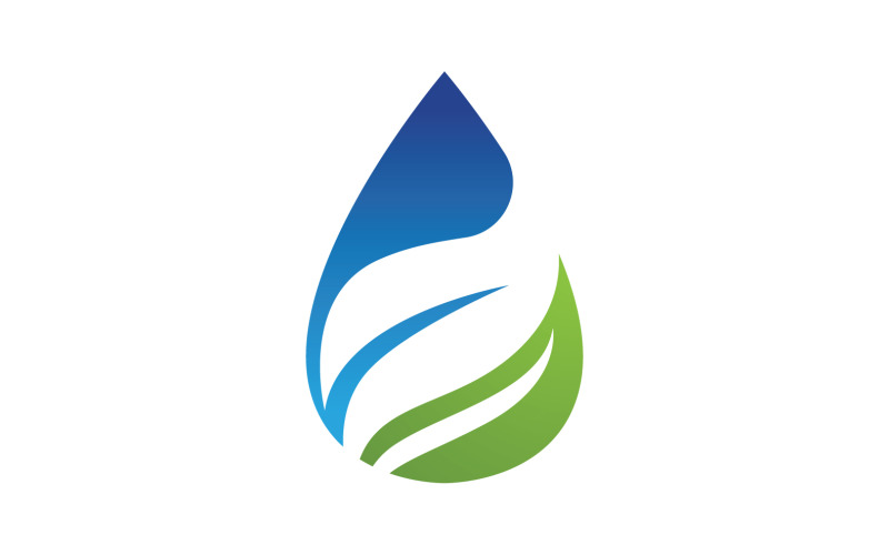 Waterdrop and leaf fresh nature ecology energy logo v2 Logo Template