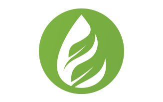 Waterdrop and leaf fresh nature ecology energy logo v30