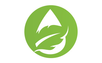 Waterdrop and leaf fresh nature ecology energy logo v31