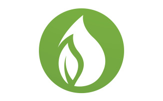 Waterdrop and leaf fresh nature ecology energy logo v33