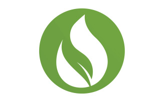 Waterdrop and leaf fresh nature ecology energy logo v35