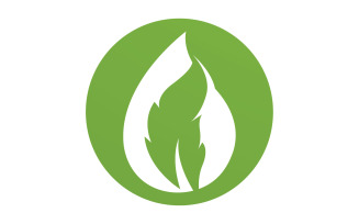 Waterdrop and leaf fresh nature ecology energy logo v36