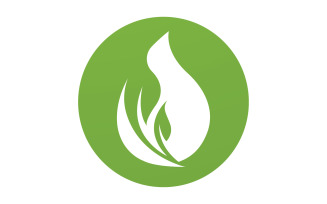 Waterdrop and leaf fresh nature ecology energy logo v37