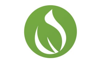 Waterdrop and leaf fresh nature ecology energy logo v38