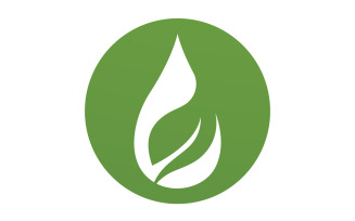 Waterdrop and leaf fresh nature ecology energy logo v41