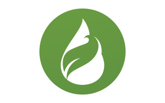 Waterdrop and leaf fresh nature ecology energy logo v42