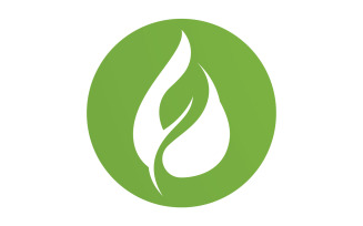 Waterdrop and leaf fresh nature ecology energy logo v43
