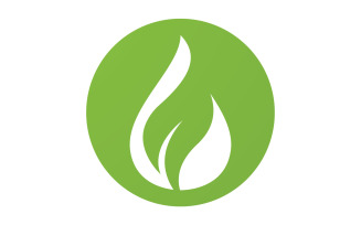 Waterdrop and leaf fresh nature ecology energy logo v45