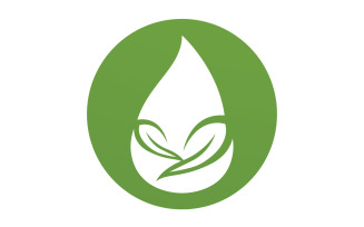Waterdrop and leaf fresh nature ecology energy logo v47