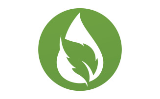 Waterdrop and leaf fresh nature ecology energy logo v48