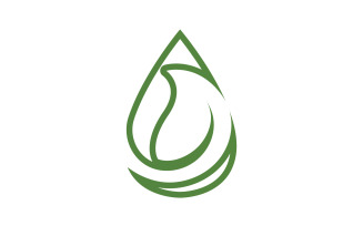 Waterdrop and leaf fresh nature ecology energy logo v49