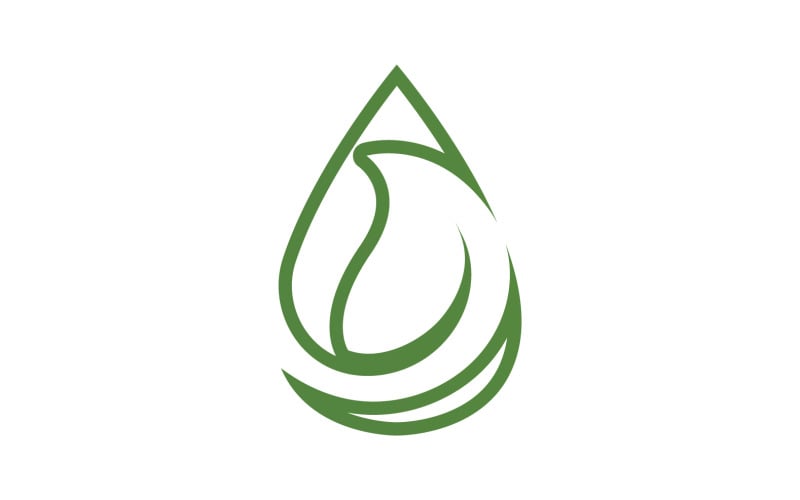 Waterdrop and leaf fresh nature ecology energy logo v49 Logo Template