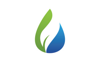 Waterdrop and leaf fresh nature ecology energy logo v4