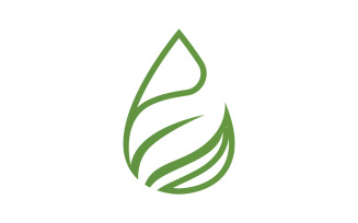 Waterdrop and leaf fresh nature ecology energy logo v50