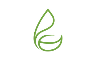 Waterdrop and leaf fresh nature ecology energy logo v51