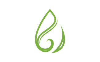 Waterdrop and leaf fresh nature ecology energy logo v53