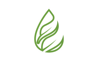 Waterdrop and leaf fresh nature ecology energy logo v54