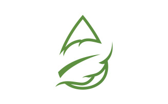 Waterdrop and leaf fresh nature ecology energy logo v55