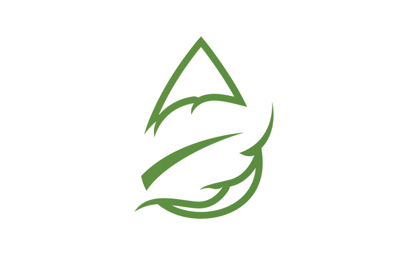 Waterdrop and leaf fresh nature ecology energy logo v55 Logo Template