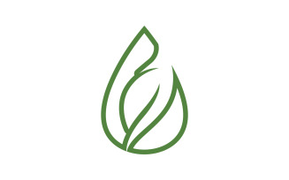 Waterdrop and leaf fresh nature ecology energy logo v56