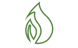 Waterdrop and leaf fresh nature ecology energy logo v57