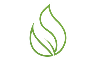 Waterdrop and leaf fresh nature ecology energy logo v59