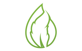 Waterdrop and leaf fresh nature ecology energy logo v60