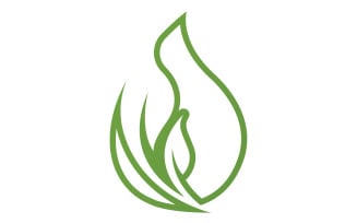 Waterdrop and leaf fresh nature ecology energy logo v61