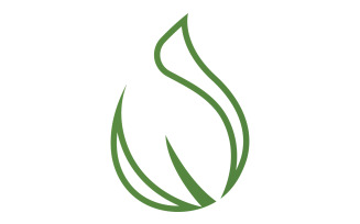 Waterdrop and leaf fresh nature ecology energy logo v62