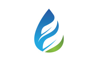 Waterdrop and leaf fresh nature ecology energy logo v6