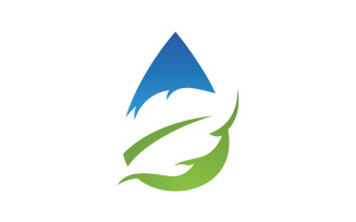 Waterdrop and leaf fresh nature ecology energy logo v7