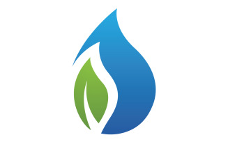 Waterdrop and leaf fresh nature ecology energy logo v9