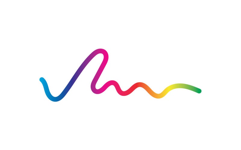 Line sound wave equalizer simple element logo design v22 Logo Template