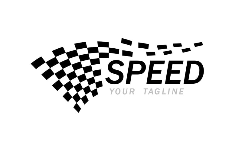 Race flage design sport start v5 Logo Template