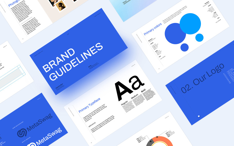 Blue - Brand Guidelines Template PowerPoint Template