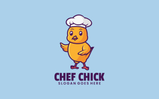 Chef Chick Mascot Cartoon Logo