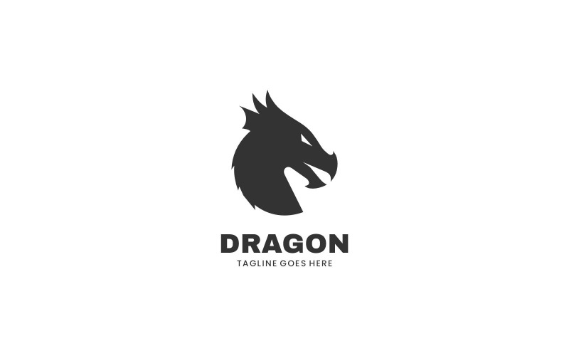 Dragon Silhouette Logo Style Logo Template