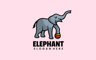 Elephant Mascot Cartoon Logo Design