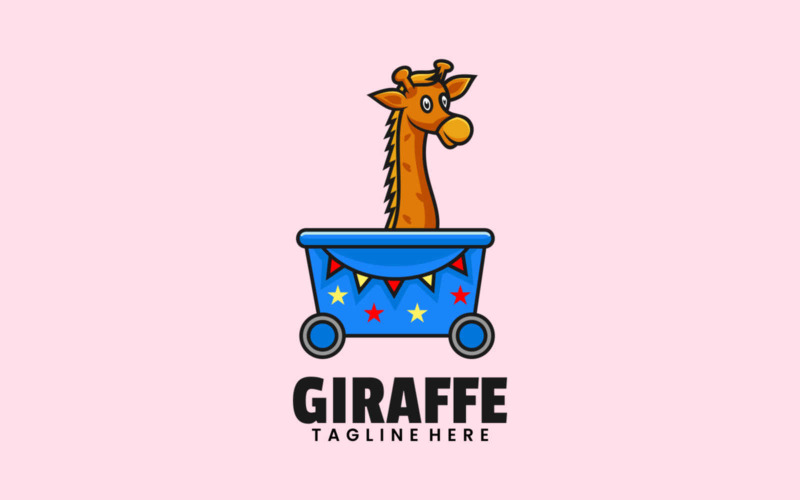 Giraffe Mascot Cartoon Logo Style Logo Template