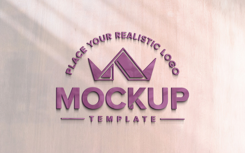 3d logo mockup on wood texture background Product Mockup