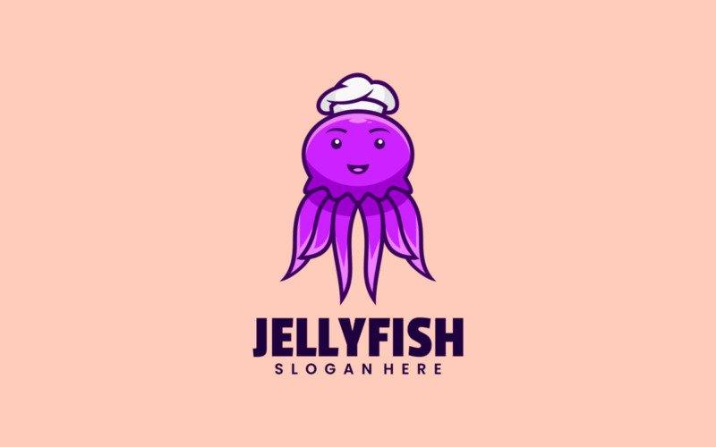 Jellyfish Mascot Cartoon Logo Logo Template